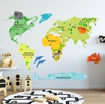 Naklejki "ZWIERZAKOWA MAPA ŚWIATA XL"
