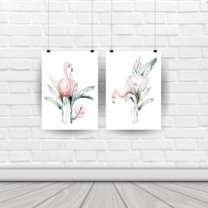 Plakaty "DŻUNGLA I PRZYJACIELE–FLAMINGI"