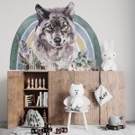 Naklejka "TĘCZOWY LAS – WILK 2"