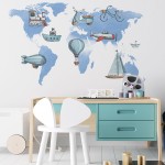 Naklejka "TRANSPORTOWA MAPA ŚWIATA"