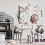 Naklejka "Jesienny las w kółku 2"