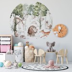 Naklejka "Wiosenny las w kółku"