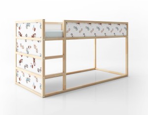 Naklejki retro auta na łóżko Ikea Kura 