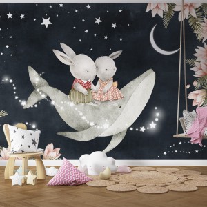 Tapeta "W stronę gwiazd – króliki 2"