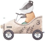 Naklejka "Retro-wyścig borsuk"