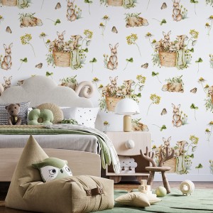 Tapeta "Leśna polana – króliki"