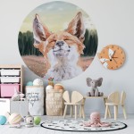 Naklejka "Tęczowy Las – lis w kółku"