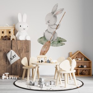 Naklejka "Jezioro Łabędzie – królik z wiosłem"