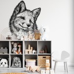 Naklejka "Lis black&white"