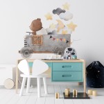 Naklejka "Retro-wyścig miś i gwiazdy 2"