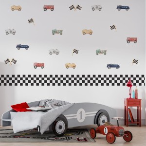 Naklejki "Retro-wyścig miniaturki"