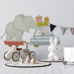 Naklejka "KRÓLIK W AUCIE Z PRZYCZEPĄ"