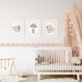 Zestaw plakatów do pokoju dziecka w delikatnych naturalnych kolorach z przewagą beżu kolekcja "Baby Beige"