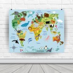 Plakat "ZWIERZAKOWA MAPA ŚWIATA"